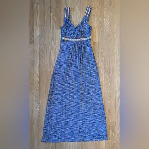 Cable & Gauge Sleeveless A-line Maxi Dress, Blue, Size S